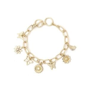 Fashion Flower And Butterfly Dangle Bracelet